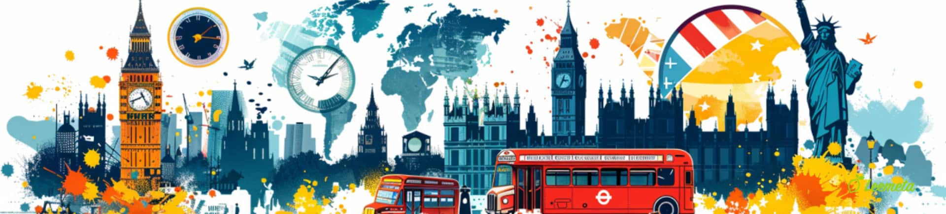 Ein Vergleich zwischen britischem und amerikanischem Englisch anhand von Wortbeispielen.